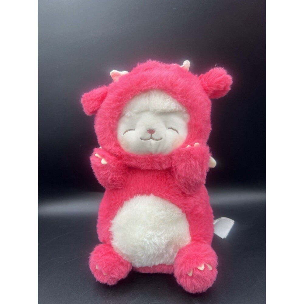 Miniso Lamb Baa Series 10" plush toy Cici pink dragon costume.